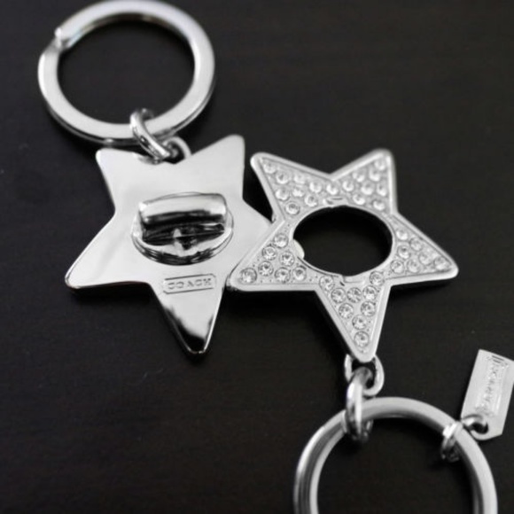 Coach Crystal Pave Star Turn lock Valet Keychain - Picture 3 of 4